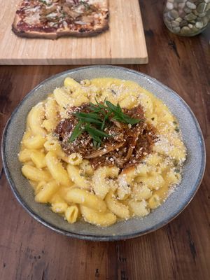 BBQ pulled pork mac & cheese   at TLC Vegan Kitchen in Richardson