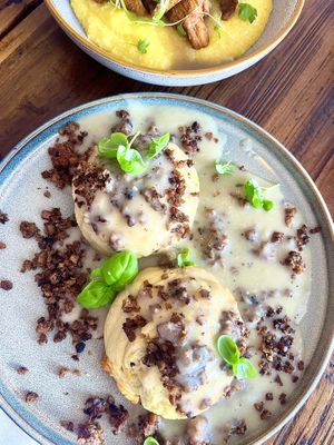 Biscuits & Country Sausage Gravy  at TLC Vegan Kitchen in Richardson