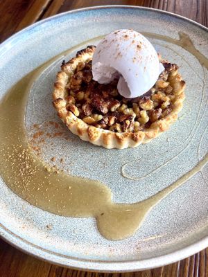 Walnut Tart w Vanilla Ice Cream  at TLC Vegan Kitchen in Richardson
