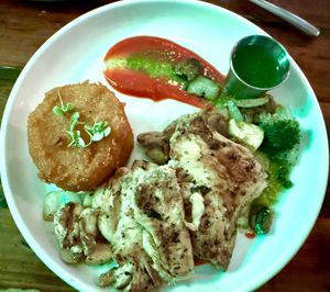 Lions mane steak  at TLC Vegan Kitchen in Richardson