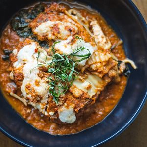 Cheesy Impossible Lasagna at TLC Vegan Kitchen in Richardson