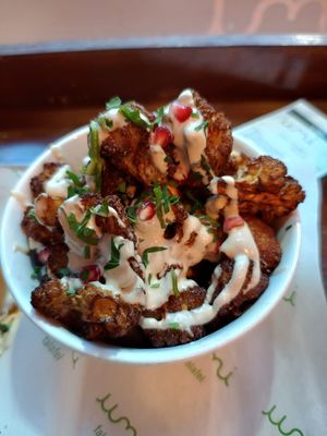 Cauliflower fritters at Umi Falafel - George's St Arcade in Dublin