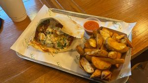 Palestinian falafel, hara batata.  at Umi Falafel - George's St Arcade in Dublin