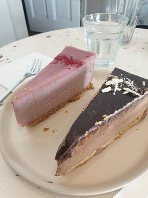 Raspberry and Chocolate cheesecake (must-try!) at Greenfinch in Berlin