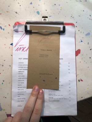 menu  at Greenfinch in Berlin