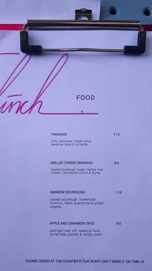 Menu: Food. at Greenfinch in Berlin