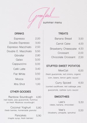 Summer Menu at Greenfinch in Berlin