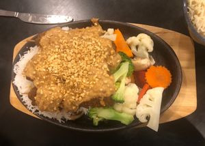 Sizzling Satay (Vegan Chicken) at Veggo Sizzle in Five Dock
