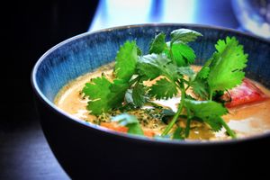 Thai red curry at Veggo Sizzle in Five Dock