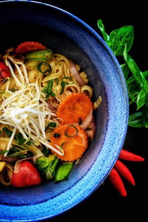 Drunken noodles at Veggo Sizzle in Five Dock