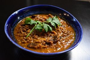 Eggplant Lentil Curry at Veggo Sizzle in Five Dock