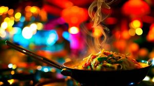 Stir fired Noodles at Veggo Sizzle in Five Dock