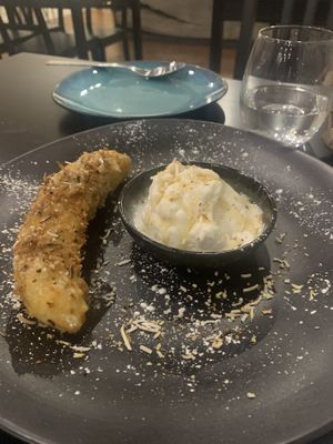 Fried banana  at Veggo Sizzle in Five Dock