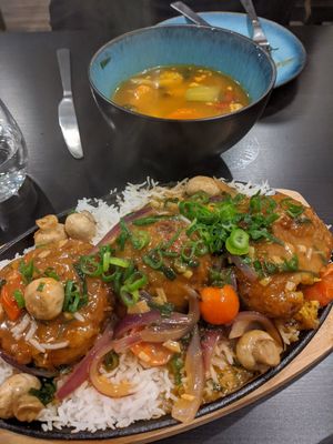 Supreme Sizzler & Tom Kha Soup at Veggo Sizzle in Five Dock