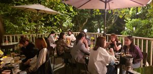 Outdoor seating at Ginger in Shanghai