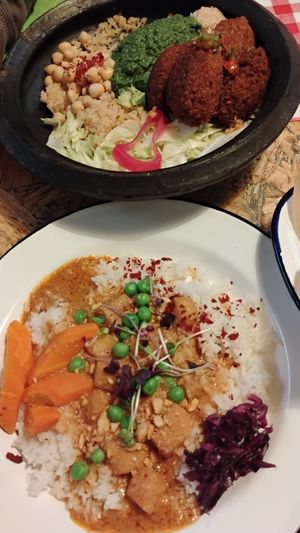 These is the best food I had in Strasbourg. Attiéké B.E.P. gaou. Really recomend! The workers are really nice people. at Jabiru Café in Strasbourg