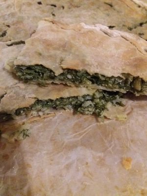 Torta veg con erbe spontanee at Agriturismo Ca' del Lupo in Pontremoli
