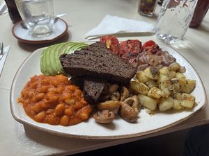 Vegan breakfast   at Jack's Café in Cusco