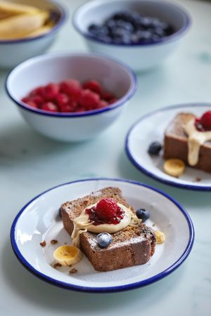 Toasted banana bread with cashew butter at Soul Food by Aris in Zurich