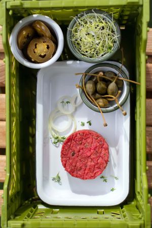 Vegan tatar served with spelt toast at Soul Food by Aris in Zurich