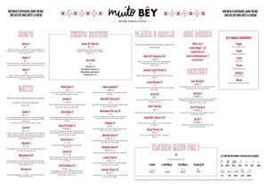 English Menu - Aug 2020 at Muito BEY in Lisbon