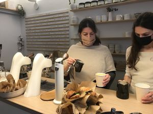 Friendly staff  at 4minutes Cafe in Budapest