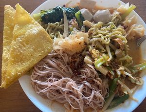 Vegan Tom Yum! Delicious  at Kaek Kao Kua in Bangkok