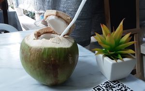 Fresh coconut. at Kaek Kao Kua in Bangkok