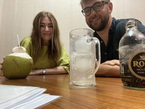 Coconut and fresh lime soda   at Kaek Kao Kua in Bangkok