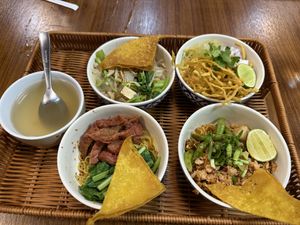 Tasting tray serves two  at Kaek Kao Kua in Bangkok