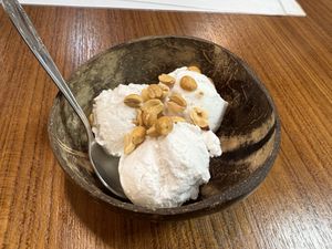 Coconut ice creamm  at Kaek Kao Kua in Bangkok