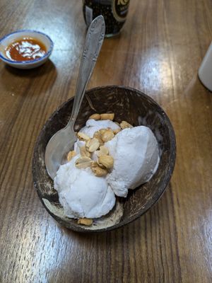 Coconut Ice Cream at Kaek Kao Kua in Bangkok
