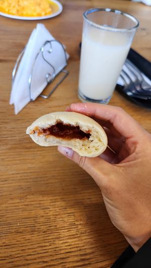 Também tinha bebida fermentada de arroz, tradicional na Colômbia at The Vegan Bakery (formerly Panadería Rocks) in Bogota
