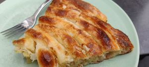 The very delicious only vegan option - without sauce - the potato burek. at Pitawerk in Vienna