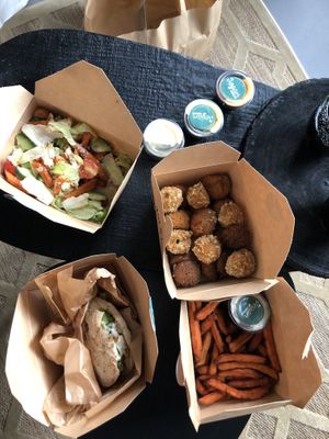 All the goodies! at Mr. Vegan Foodbar in Hilversum