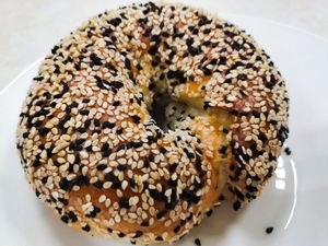 Sesame Bagel at Cedele - Novena Square in Central Singapore