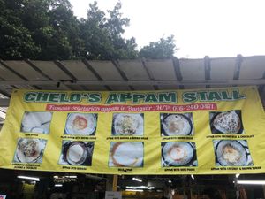 Their stall seen from outside  at Om Shakti Chelo's Appam Vegetarian in Kuala Lumpur