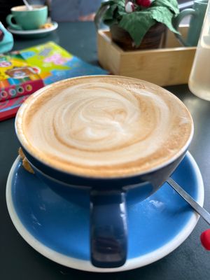Nice coffee. Almost no vegan options now. Vegan pumpkin soup but we didn’t try it.   at Cactus Creme Cafe in Whanganui