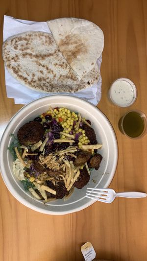Build a bowl with veg kefta, side of pita   at Mezeh - Ballston Quarter in Arlington