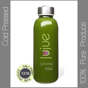 Cold Pressed JuJue juice Euphoria. A super greens juice even little kids love it at JuJue in Seven Hills