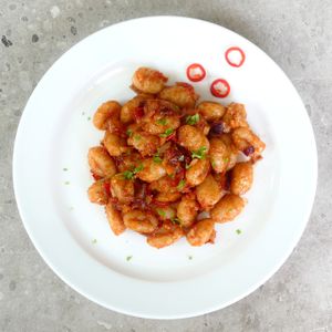 Rosso Picante:
Gnocchi, Devozione Salsa Rosso, chili, tomatoes, Grano at Devozione Pasta Bar in Berlin