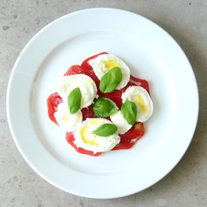 Il Classico: tomatoes, Buffala, basil at Devozione Pasta Bar in Berlin