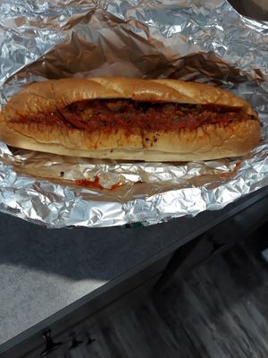 Vegan Philly steak to go. at Ruffino's Italian Kitchen & Pizzeria in Zionsville