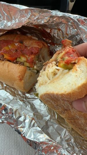 Vegan Philly Cheese Steak.  at Ruffino's Italian Kitchen & Pizzeria in Zionsville