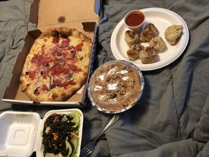 Pizza, knots and penne  at Ruffino's Italian Kitchen & Pizzeria in Zionsville