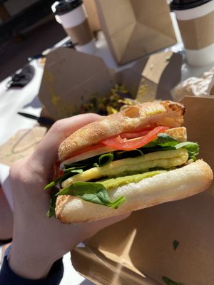 The Justegg sandwich with everything at Gaia's Garden Cafe in St George