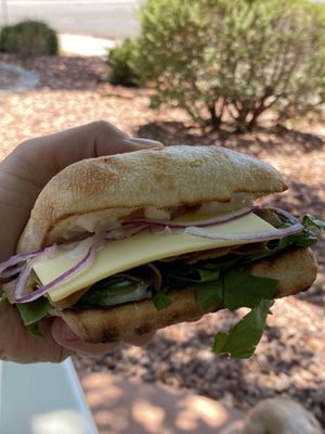 Roast “beef” sandwich  at Gaia's Garden Cafe in St George
