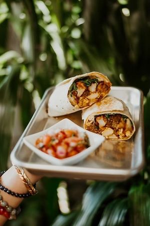 Breakfast Burrito at Gaia's Garden Cafe in St George