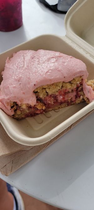 Strawberry cake! at Gaia's Garden Cafe in St George