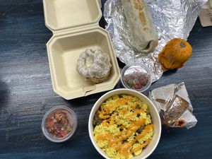 Yummy pastries and breakfast burrito & bowl at Gaia's Garden Cafe in St George